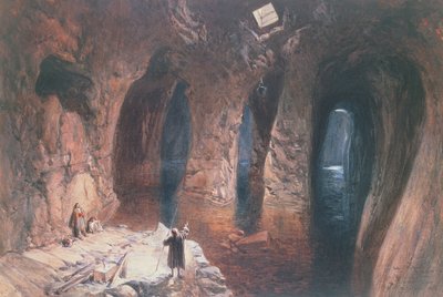 Bahr El Khabeer on The Great Sea: rockcut cisterns under the site of Solomons Temple, 1870 by William Crimea Simpson